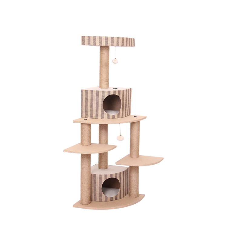 Climbing cat scraper cat condo tree with natural sisal rope
