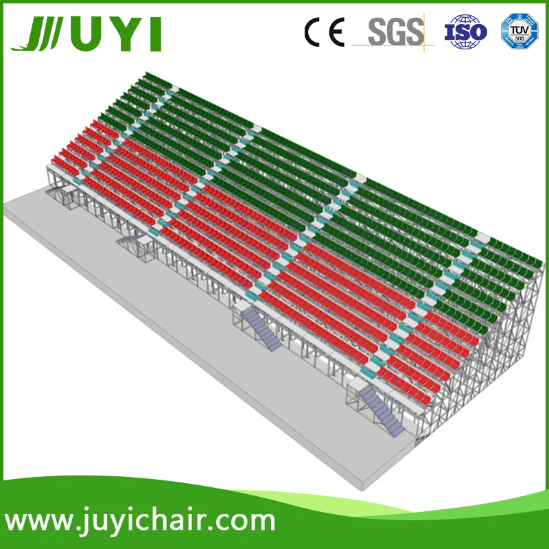 High quality Fabric Tip-up Basketball Used Stadium Bleachers Steel Leg Platform Plastic Seat Portable China Supplier Gym