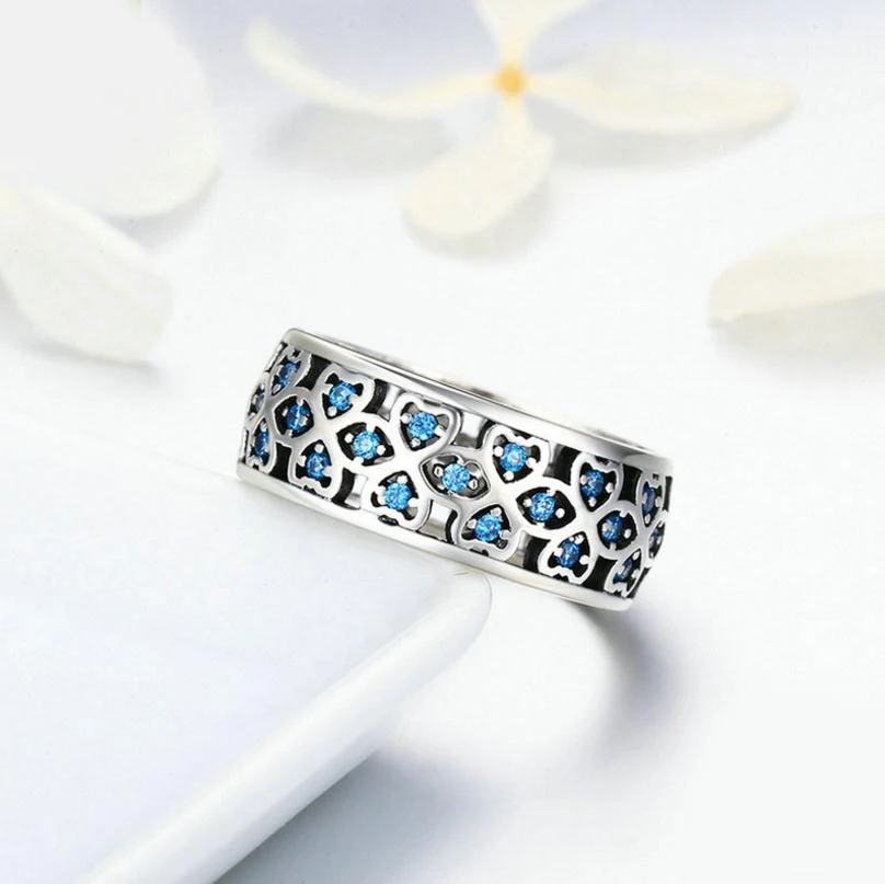 
Top quality jewelry vendors mesh jewelry vintage pattern blue cz diamond silver rings 925 sterling ring men 