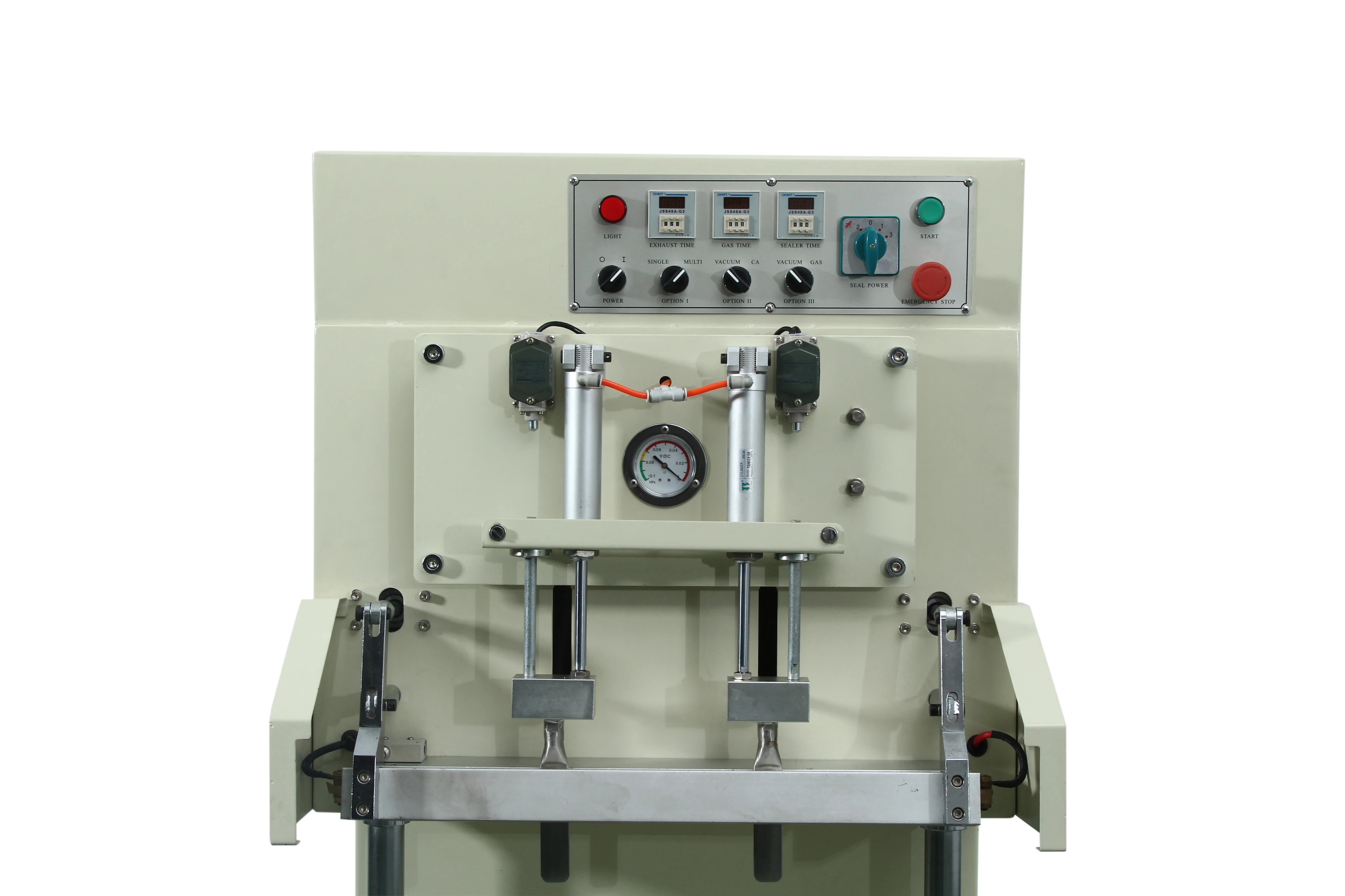 Semi Automatic Vertical External Nozzle Food Nitrogen Gas Flushing Plastic Bag Vacuum Sealing Machine