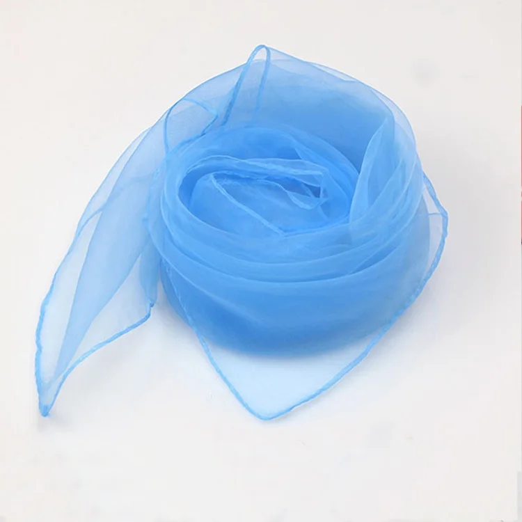 Scarves Custom Chiffon Solid Square Small Hair Silk Scarf 60*60cm
