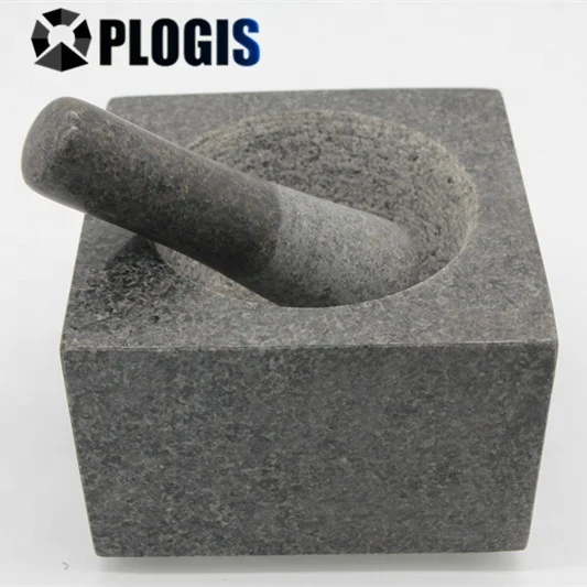 
Square Shape Granite Mortar and Pestle 