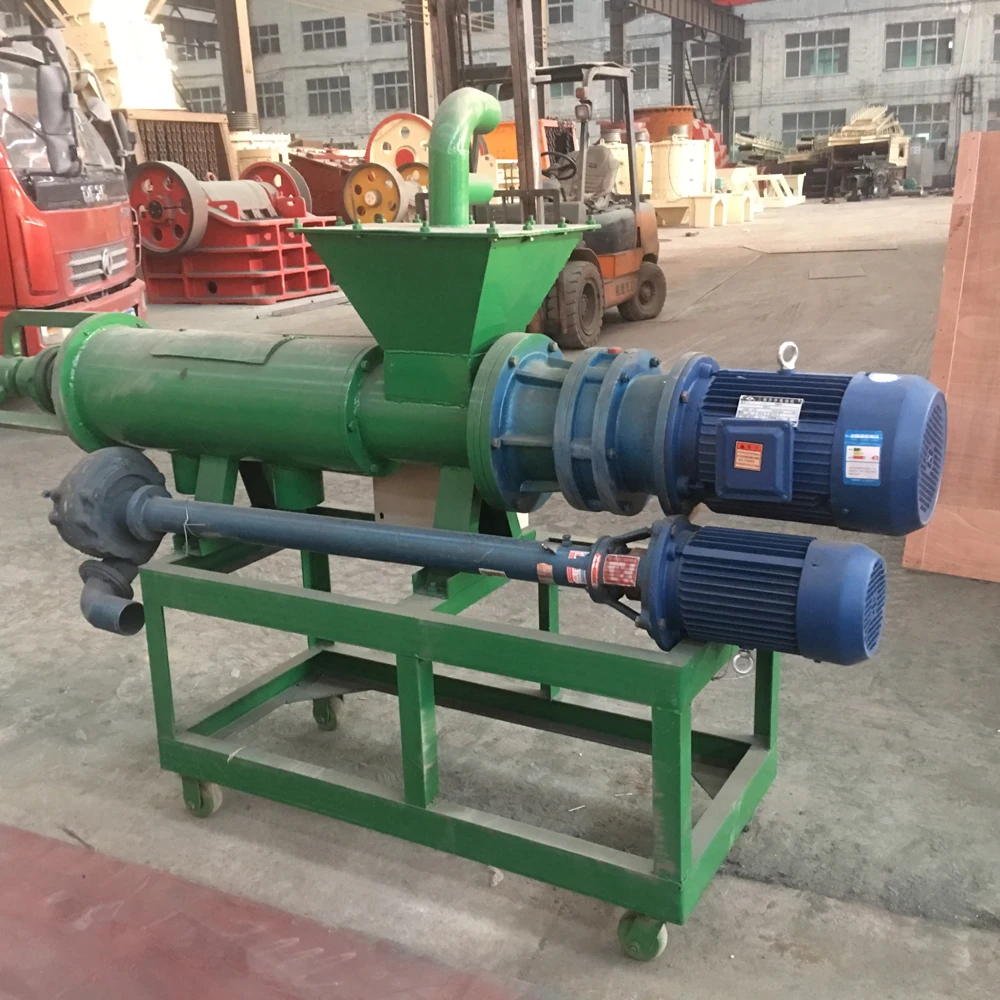 Screw press cow dung slurry separator/animal waste manure dewatering machine