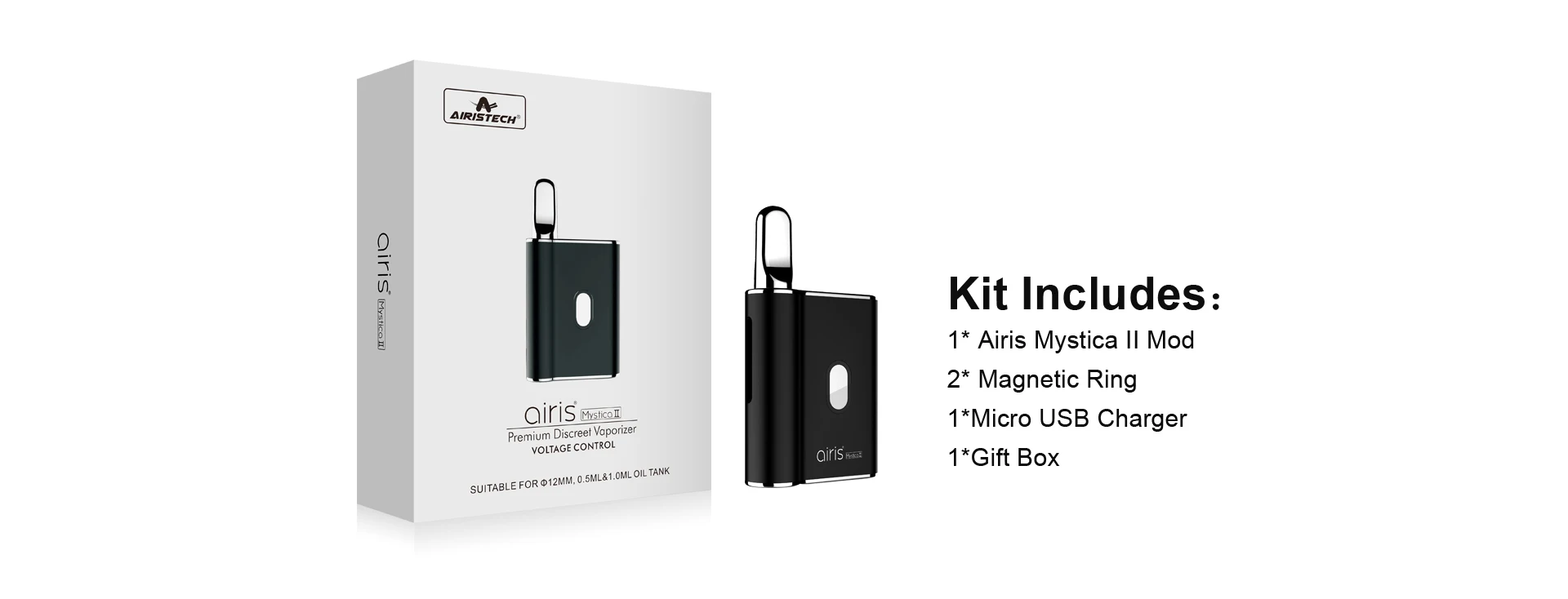 
2019 Newest Original mystica2 tick CBD Box Battery Mod Airistech Mystica II 450mAh CBD Battery from one light year 
