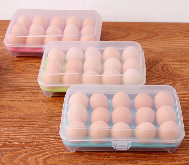 
15 grid egg storage container storage box refrigerator portable egg grid egg tray 