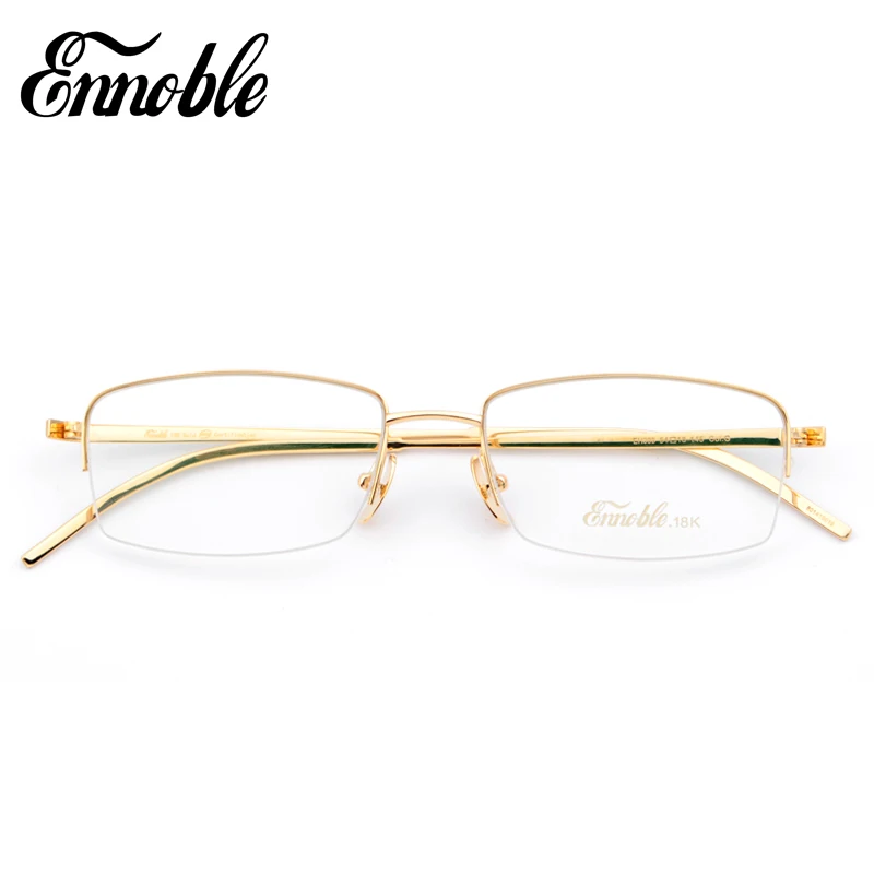 Модные 18K золотые полуочки мужские деловые повседневные оправы для очков EH008