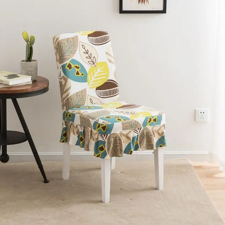 Flower Printing Removable Chair Cover Stretch Elastic Slipcovers For Weddings Banquet Folding Hotel Chair