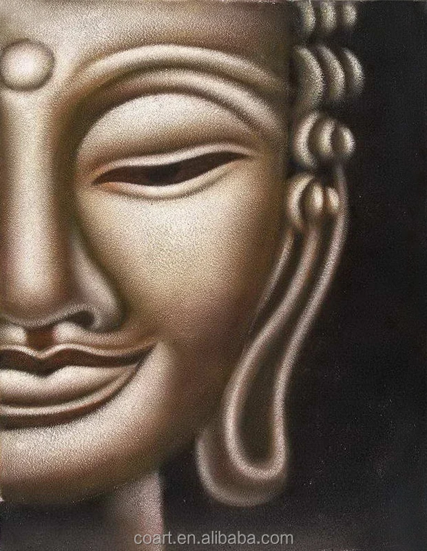 
Modern Home Goods Abstract Wall Art Oil Paintings of Buddha Faces on Canvas 