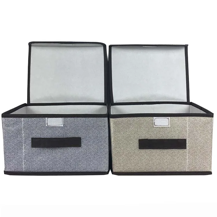 
New Style Colorful Stripe Printing Cubes Bin Fabric Multifunction foldable storage box with lid 