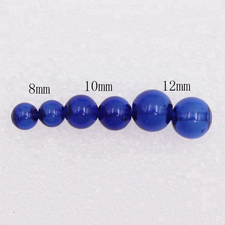 8mm Round Blue Glass Beads 10mm Pinhole Cobalt Crystal Beads 12mm Hollow Aroma Diffuse Ball 14mm Sapphire Loose Beads