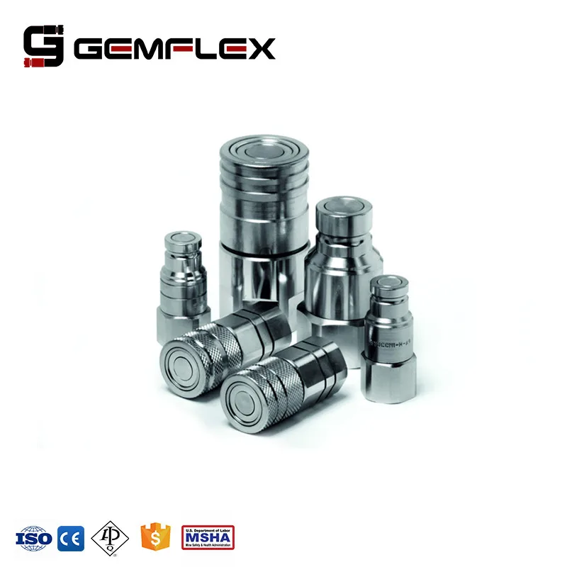 Stainless steel flat face hydraulic quick coupling