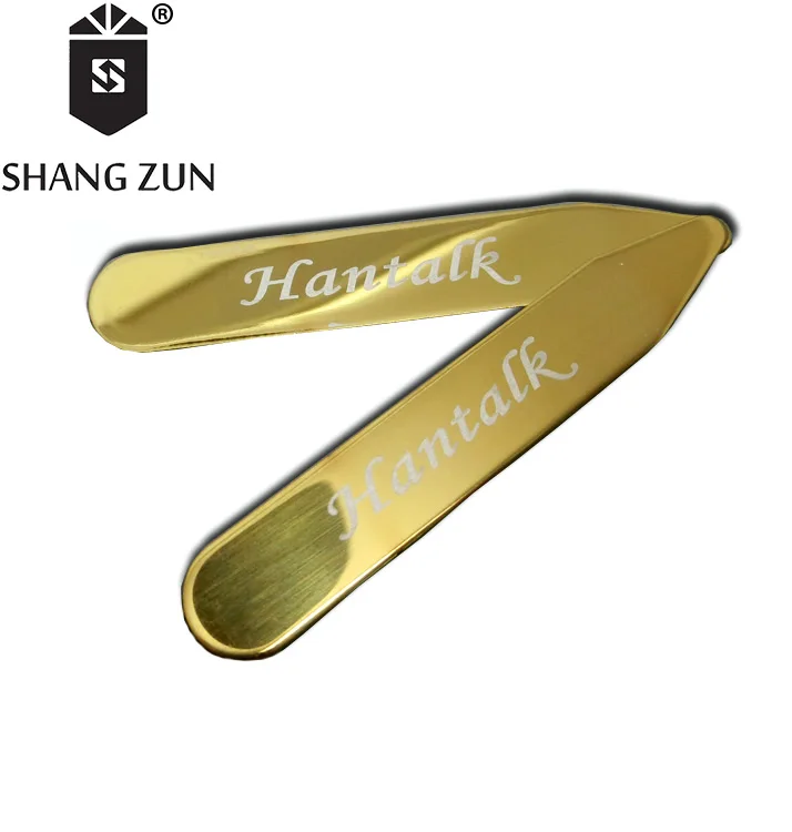 Factory direct titanium gold shirt collar holder, 304 stainless steel collar stays