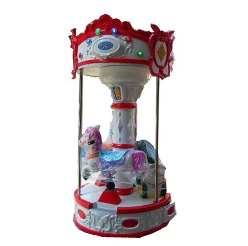 400W Electric Merry Go Round Kids Amusement Park Rides Yellow Carousel Rides For Sale