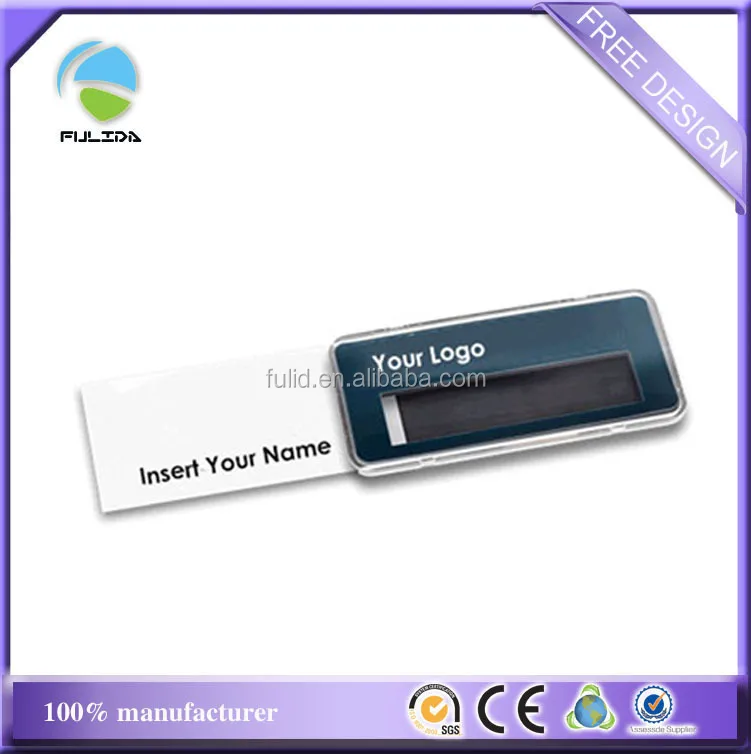 Custom alloy identity name plate tag Insert Window Name Badges
