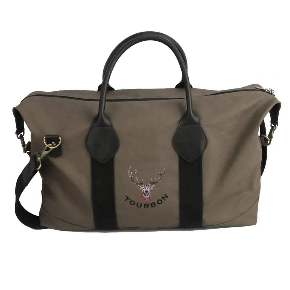 Tourbon OEM service canvas and leather duffle bag