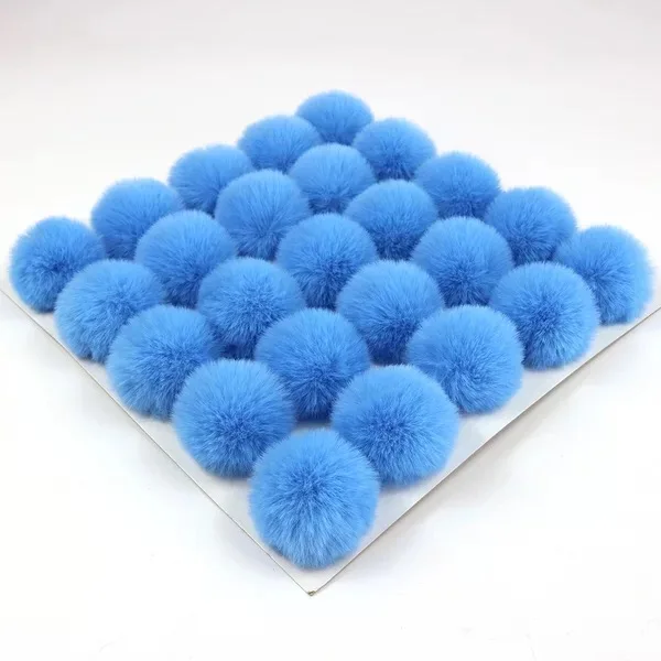 Fluffy Fur Shoe Ball Wholesale High Quality 7cm Fluffy Real Faux Fur Black Pompom