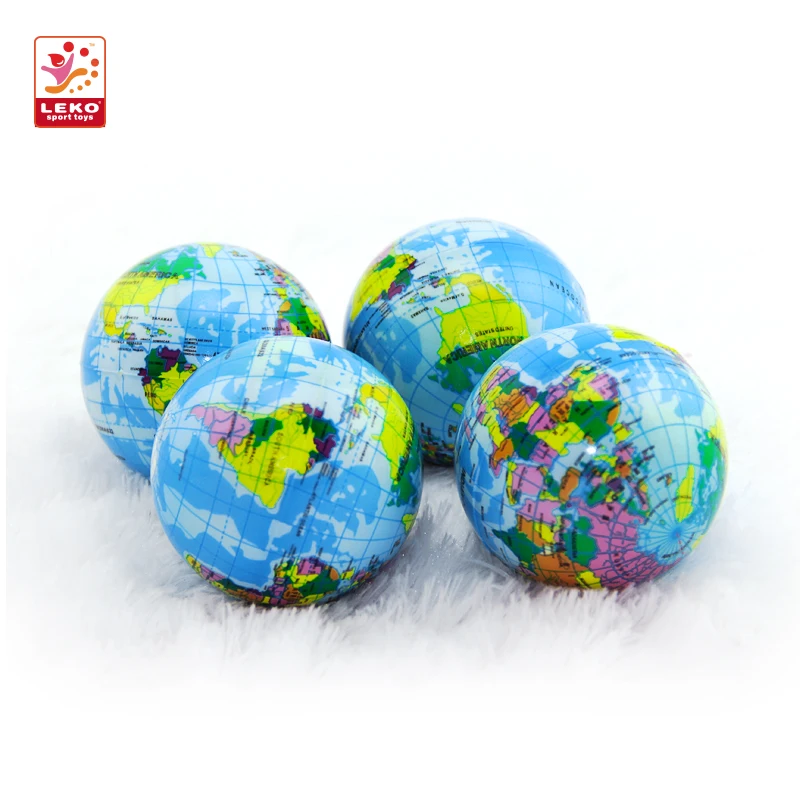 World Map Squeeze Globe Foam Stress Balls Relief Bouncy Ball