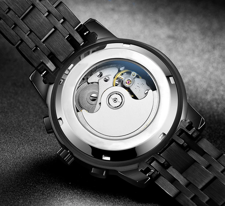 Высококачественные многофункциональные автоматические механические мужские часы 5atm водонепроницаемые с собственным логотипом клиента