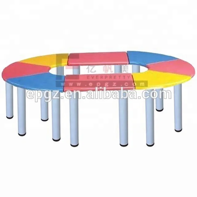Colorful Kindergarten Classroom Furniture Wooden Kids Reading Table