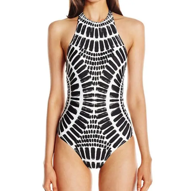 
Sexy black color block wire free halter one piece girl women swimwear beach new swimsuit bathing suit 