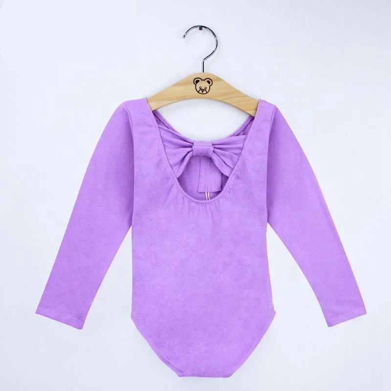Back Bowtie Toddler Kids Long/Short Sleeve Ballet Gymnastics Leotard