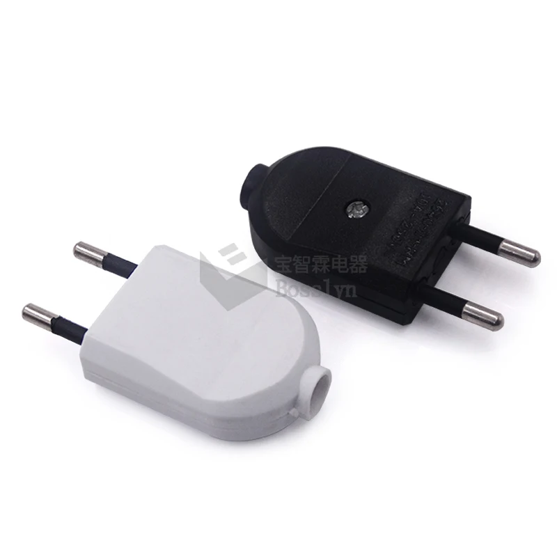 Manufacturer Straight Pin Power Plug 2 Pin Rewireable Italy Plug Eu Euro European Electrical Plug