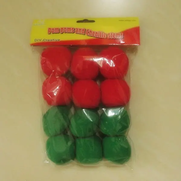factory supply colorful cute polyester pom poms for Christmas