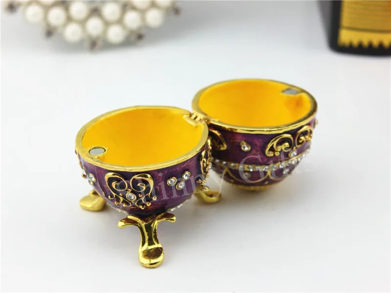 Easter Gift Metal Egg Trinket Box Ring Holder Pewter Boxes