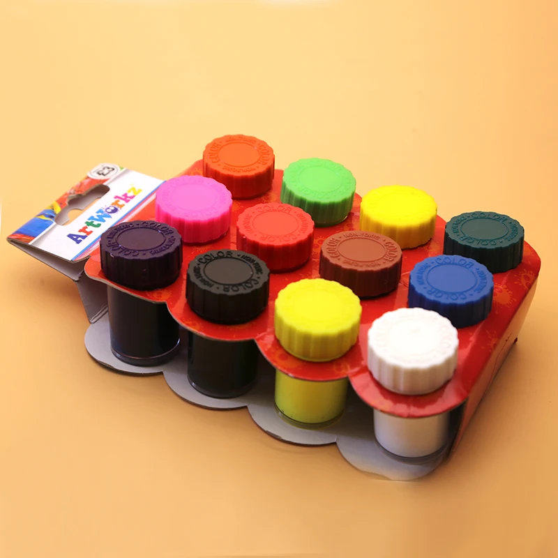 12x20ml acrylic color paint pots for kids art crafts