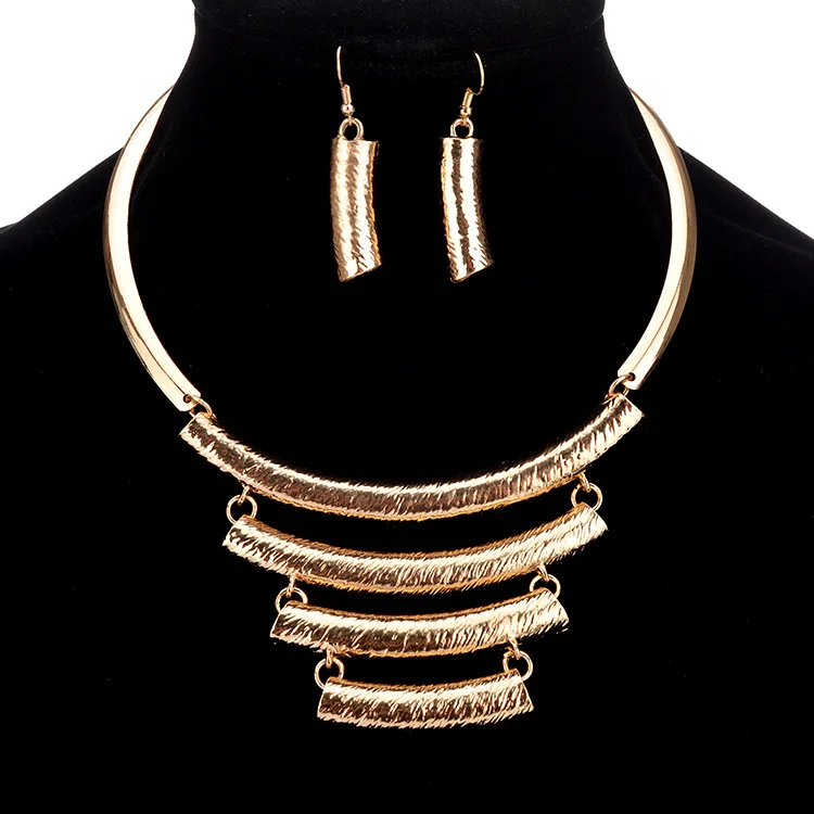 CJ9526 Fashion metal necklace and earrings set Vintage jewelry set can mix colors wholesale