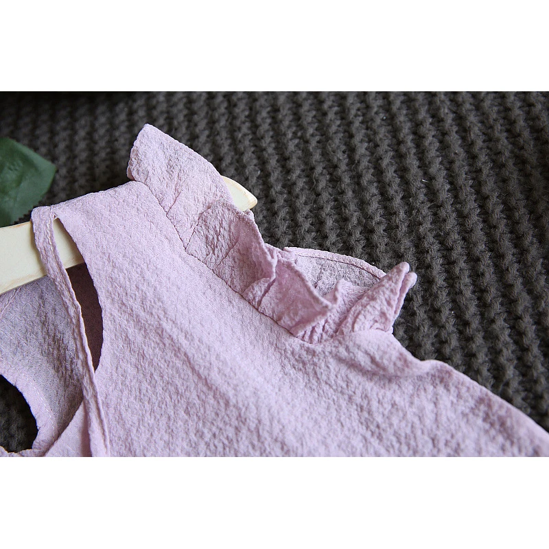 Hot selling girls baby suit summer solid color children air fly sleeves shorts two-piece suit