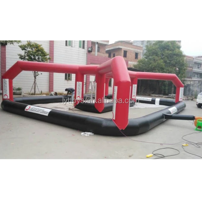 Factory price inflatable go kart race track outdoor inflatable track race for bumper car