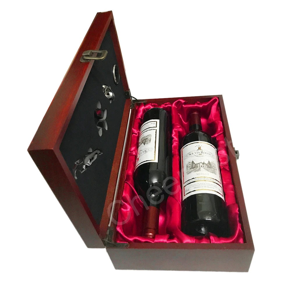Awesome Double Bottle Wood Wine Packaging Box