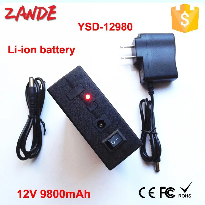 Factory supply YSD-12980 9800mAh 12 Volt Li-ion polymer lithium 12v super thin li-ion battery for CCTV Camera