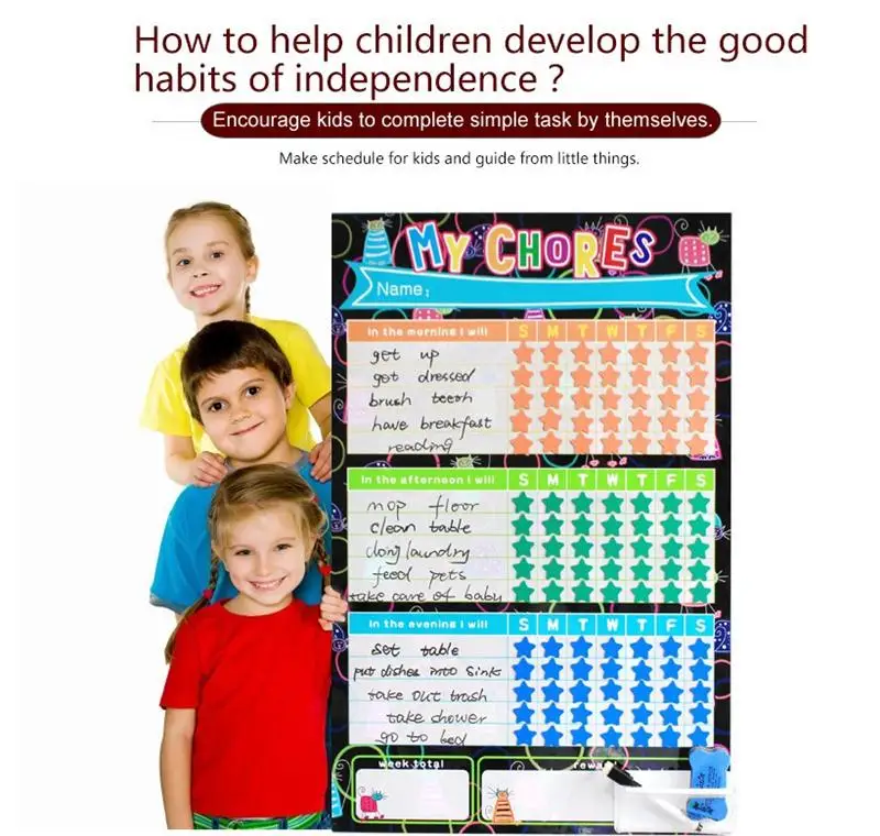 Kids Educational Toys Magnetic Reward Chart Behavior Chart