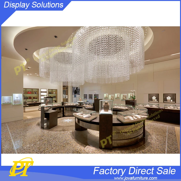 Gold shop interior design for mdf jewellery furniture design