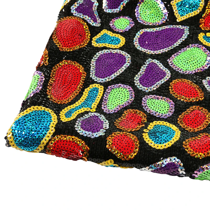 
Supplier wholesale custom polyester African colorful sequin fabric for women 