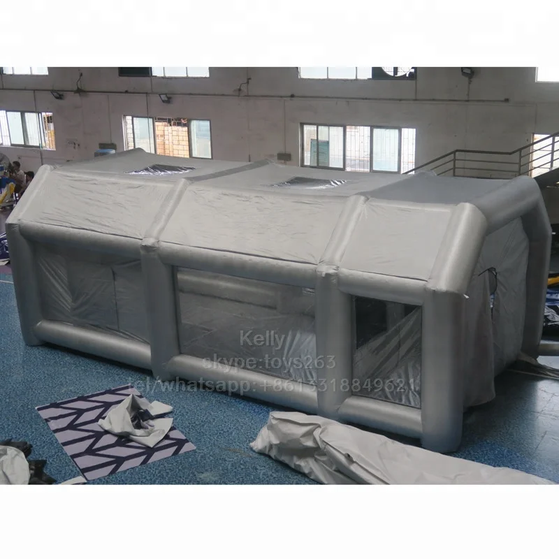 free door shipping portable inflatable spray booth for car paint, giant inflatable spray tent with filter system