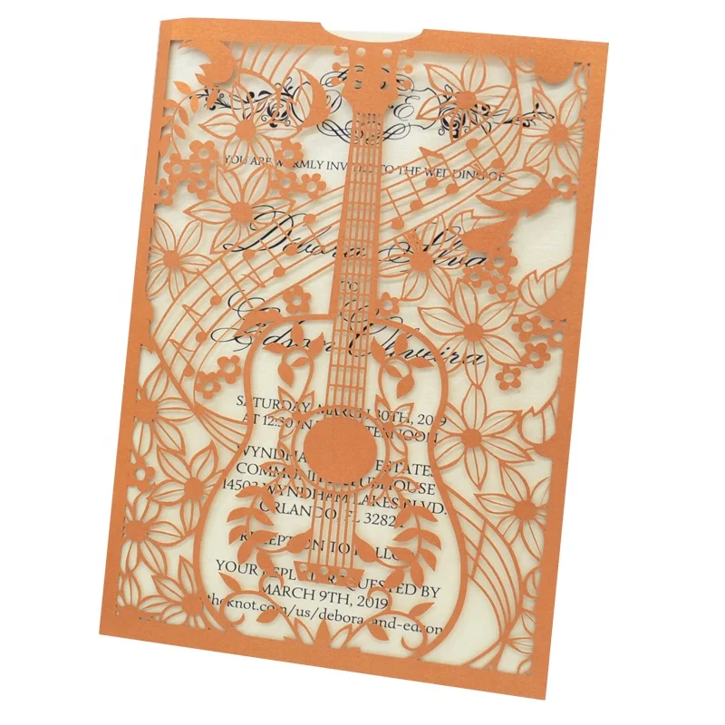 quinceanera invitations guitar wedding invitation cards models laser cut unique invitation card wedding