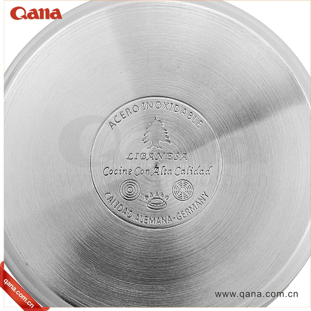 QANA Factory Wholesale OEM 12pcs induction cookware set stainless steel saucepan casserole frypan steamer salad bowl