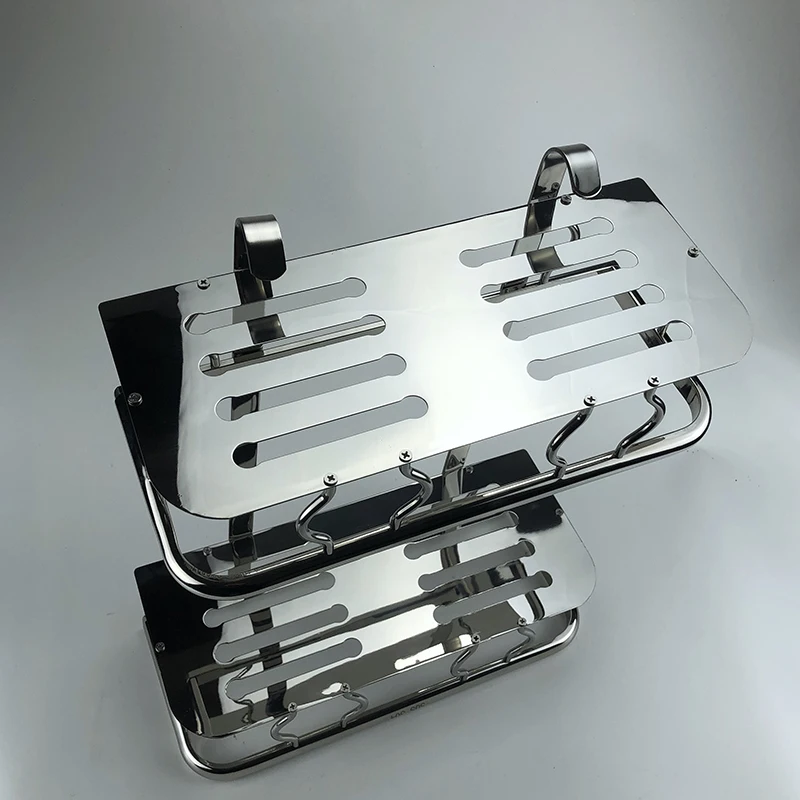 
Double 304 combined basket stainless steel bathroom storage shelf 