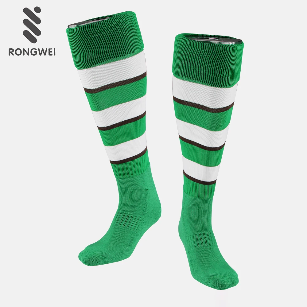 China custom sock manufacturer knee high Nylon striped football socks