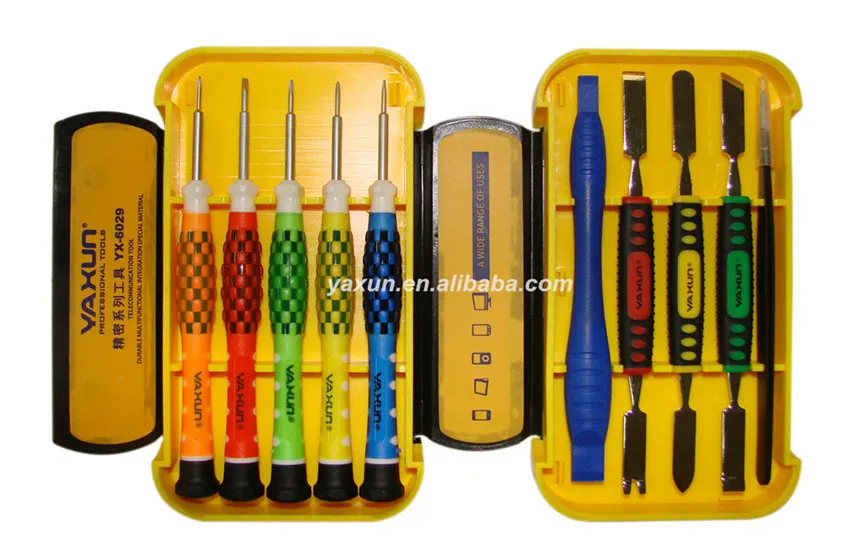 2015 NEW 10in1 Yaxun YX6029D mobile Precision Screwdriver Repair set With opening Tool Kit for iphone Tablets,Samsung iPad, imac