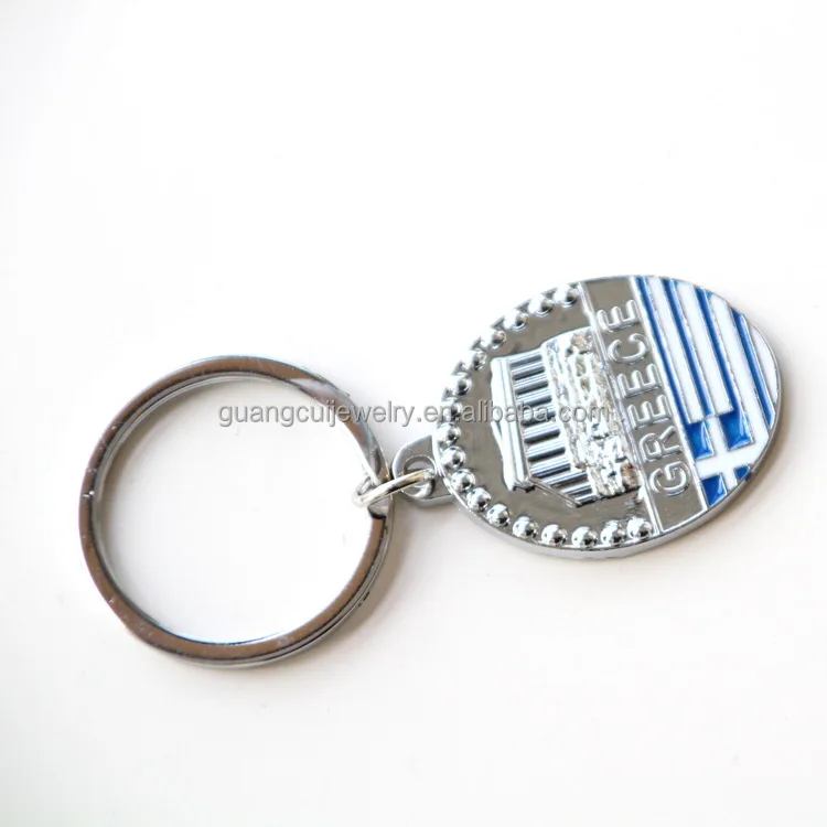 Greece tourism souvenir flag oval zinc alloy metal key chain