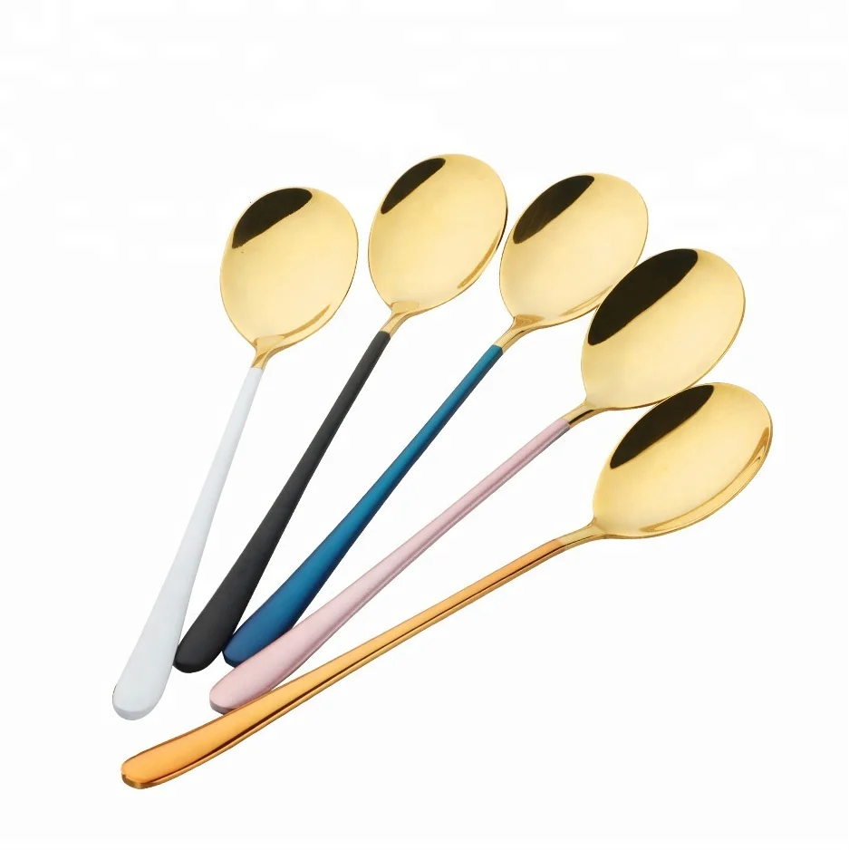 304 stainless steel Korea Colourful dinner spoon flatware sets