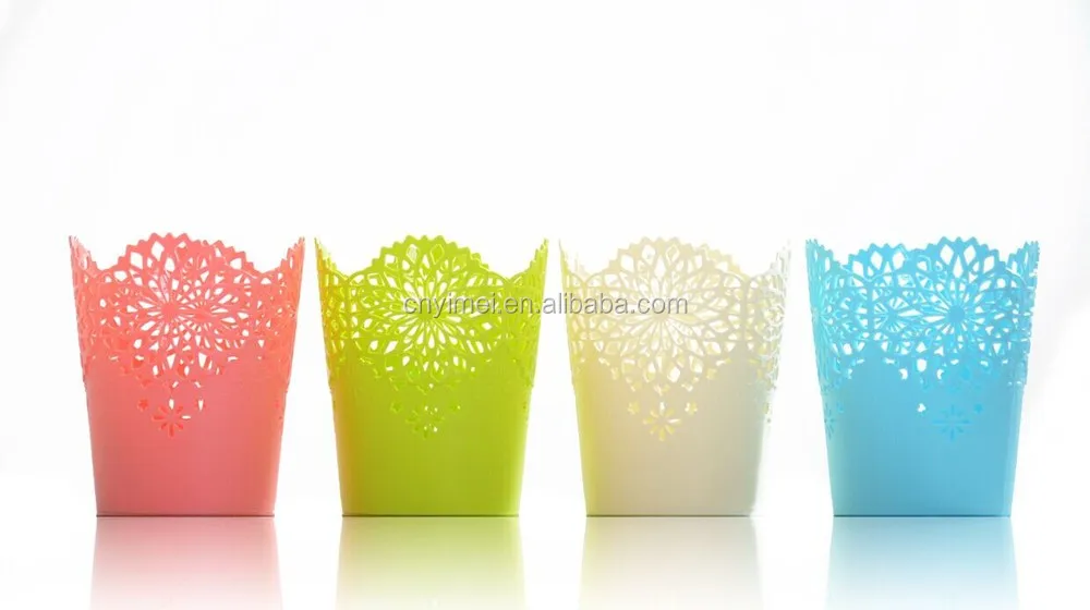 emc office plastic flower design desktop decor Decor sundries storage basket