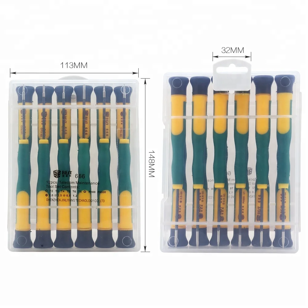 BST-666 12 In 1 T2 T3 T4 T5  Phillips CR-V Screwdriver Set destornillador precision torx 6 Screwdriver Set For Iphone Repair