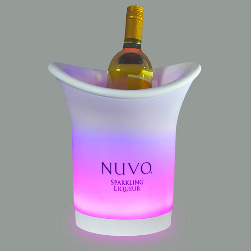 Custom Illuminated Ice Bucket Double wall PP LED Speaker Ice Bucket LED Wine Bucket Champagne Cooler