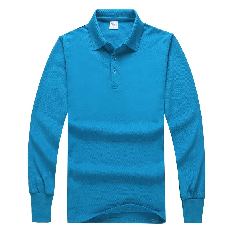 
New Design Man Long Sleeve 100% cotton Polo T shirt For Promotion 