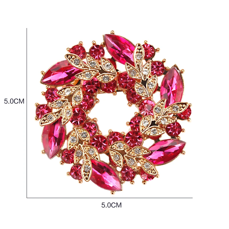 Beautiful Crystal Diamante Floral Garland Flower Brooches in Assorted Colors for Women or Wedding Decoration Jewelry